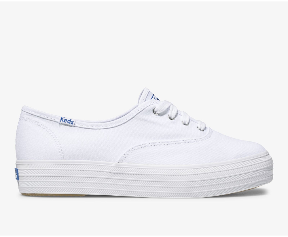 Tenis Keds Mujer Blancos - Triple Kick - 3956-IDQSE